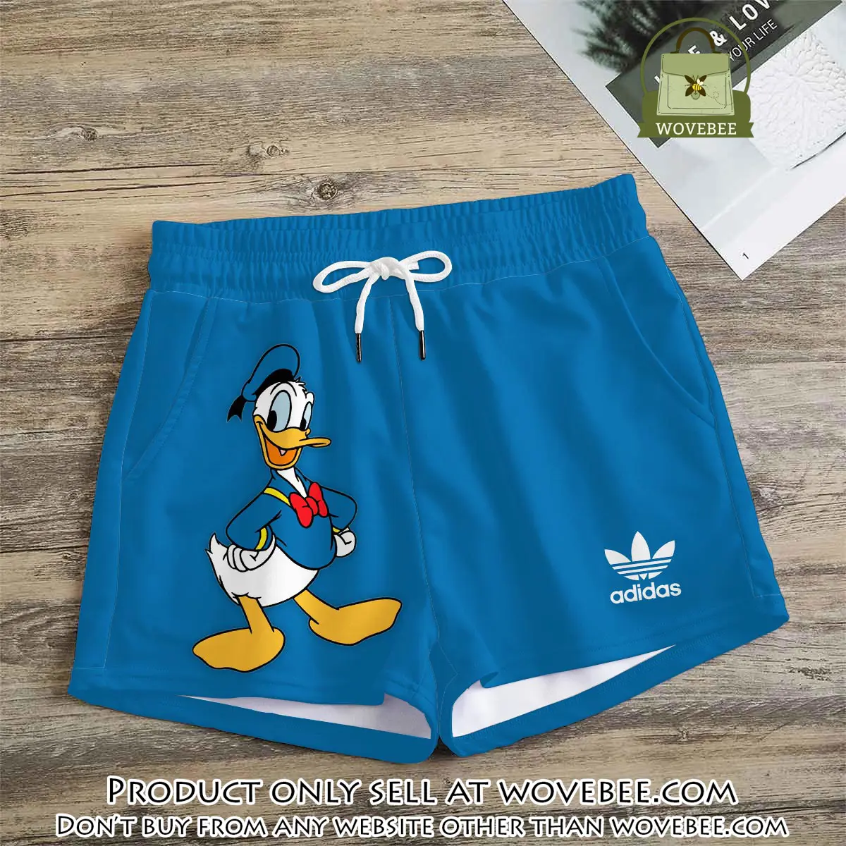 Premium donald duck in adidas women shorts lady beach shorts wms1079 wvb1414535